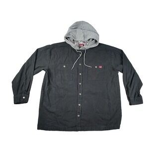 Wrangler Work Jacket Mens Size XL Black Unlined Shacket Canvas Snap Workwear